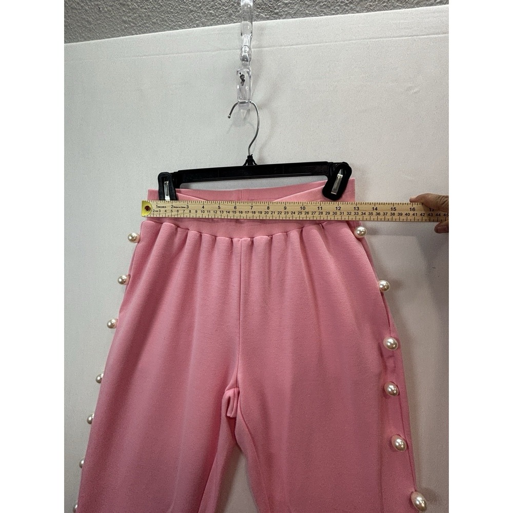 WHY DRESS Women’s Pink 2-Piece Knit Set Pearl Sweatshirt & Jogger Pants L - Picture 5 of 15